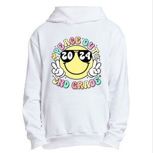 Peace Out 2nd Grade Retro Smile Last Day Of School 2024 Urban Pullover Hoodie