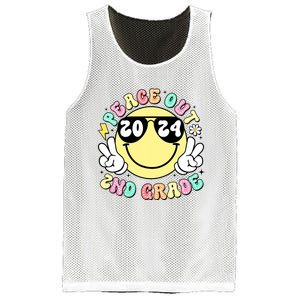 Peace Out 2nd Grade Retro Smile Last Day Of School 2024 Mesh Reversible Basketball Jersey Tank