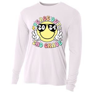 Peace Out 2nd Grade Retro Smile Last Day Of School 2024 Cooling Performance Long Sleeve Crew