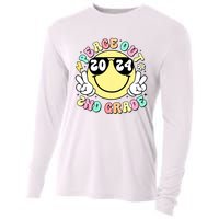 Peace Out 2nd Grade Retro Smile Last Day Of School 2024 Cooling Performance Long Sleeve Crew