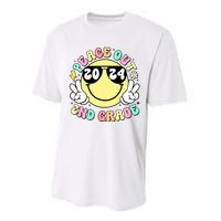 Peace Out 2nd Grade Retro Smile Last Day Of School 2024 Performance Sprint T-Shirt