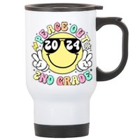 Peace Out 2nd Grade Retro Smile Last Day Of School 2024 Stainless Steel Travel Mug