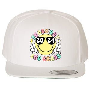 Peace Out 2nd Grade Retro Smile Last Day Of School 2024 Wool Snapback Cap