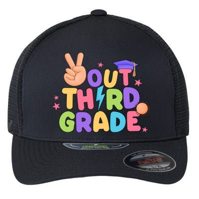 Peace Out 3rd Grade Tie Dye Last Day Of School Teacher Flexfit Unipanel Trucker Cap