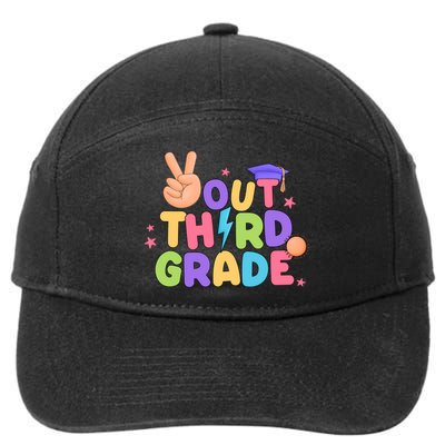 Peace Out 3rd Grade Tie Dye Last Day Of School Teacher 7-Panel Snapback Hat