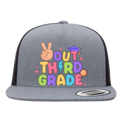 Peace Out 3rd Grade Tie Dye Last Day Of School Teacher Flat Bill Trucker Hat