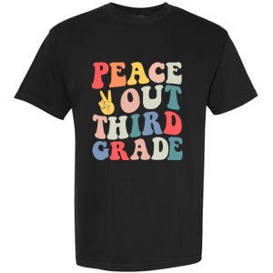 Peace Out 3rd Grade Retro Pastel Happy Last Day Out School Garment-Dyed Heavyweight T-Shirt