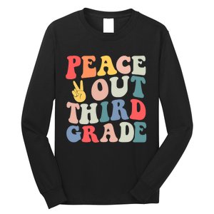 Peace Out 3rd Grade Retro Pastel Happy Last Day Out School Long Sleeve Shirt