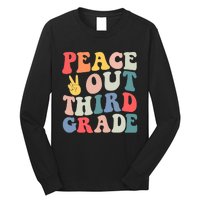 Peace Out 3rd Grade Retro Pastel Happy Last Day Out School Long Sleeve Shirt