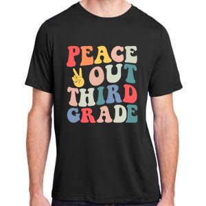 Peace Out 3rd Grade Retro Pastel Happy Last Day Out School Adult ChromaSoft Performance T-Shirt