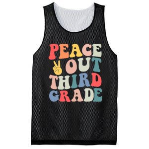 Peace Out 3rd Grade Retro Pastel Happy Last Day Out School Mesh Reversible Basketball Jersey Tank