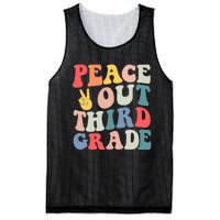 Peace Out 3rd Grade Retro Pastel Happy Last Day Out School Mesh Reversible Basketball Jersey Tank