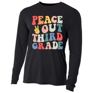 Peace Out 3rd Grade Retro Pastel Happy Last Day Out School Cooling Performance Long Sleeve Crew