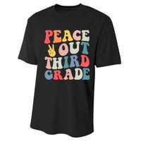 Peace Out 3rd Grade Retro Pastel Happy Last Day Out School Performance Sprint T-Shirt