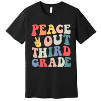 Peace Out 3rd Grade Retro Pastel Happy Last Day Out School Premium T-Shirt