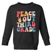 Peace Out 3rd Grade Retro Pastel Happy Last Day Out School Toddler Sweatshirt