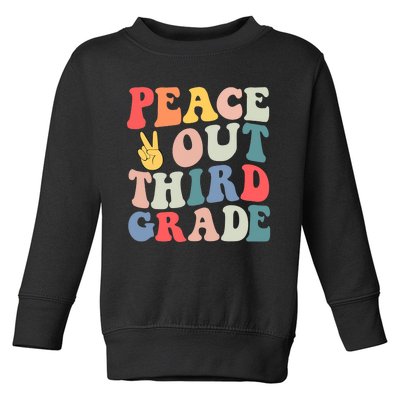 Peace Out 3rd Grade Retro Pastel Happy Last Day Out School Toddler Sweatshirt