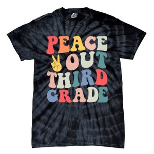 Peace Out 3rd Grade Retro Pastel Happy Last Day Out School Tie-Dye T-Shirt