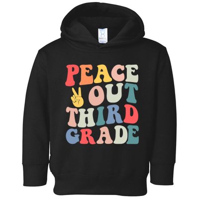 Peace Out 3rd Grade Retro Pastel Happy Last Day Out School Toddler Hoodie