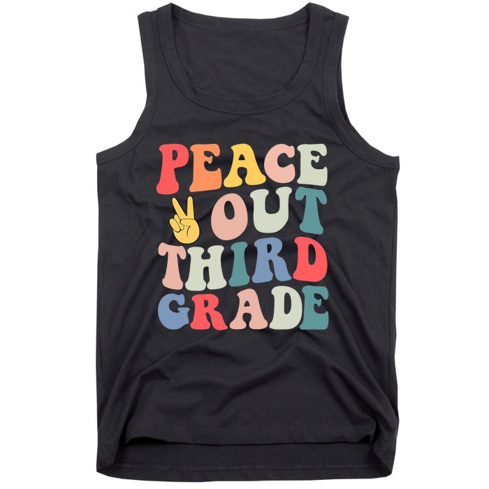 Peace Out 3rd Grade Retro Pastel Happy Last Day Out School Tank Top