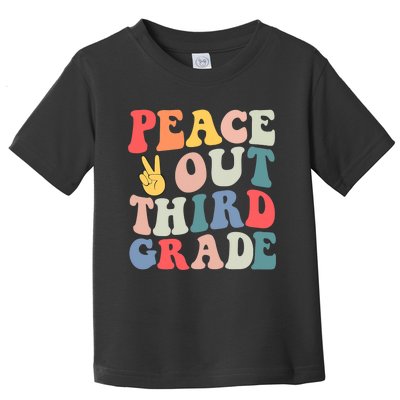 Peace Out 3rd Grade Retro Pastel Happy Last Day Out School Toddler T-Shirt