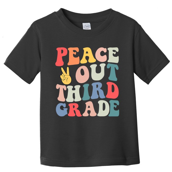 Peace Out 3rd Grade Retro Pastel Happy Last Day Out School Toddler T-Shirt