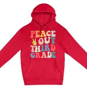 Peace Out 3rd Grade Retro Pastel Happy Last Day Out School Premium Pullover Hoodie