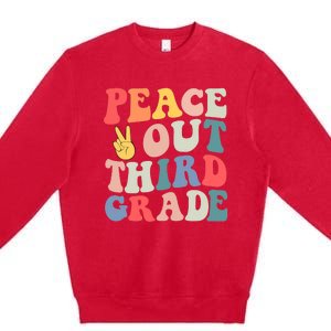 Peace Out 3rd Grade Retro Pastel Happy Last Day Out School Premium Crewneck Sweatshirt