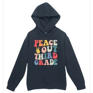 Peace Out 3rd Grade Retro Pastel Happy Last Day Out School Urban Pullover Hoodie