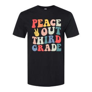 Peace Out 3rd Grade Retro Pastel Happy Last Day Out School Softstyle CVC T-Shirt