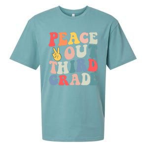 Peace Out 3rd Grade Retro Pastel Happy Last Day Out School Sueded Cloud Jersey T-Shirt