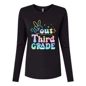 Peace Out 3rd Grade Tie Dye Last Day Of School Teacher Womens Cotton Relaxed Long Sleeve T-Shirt