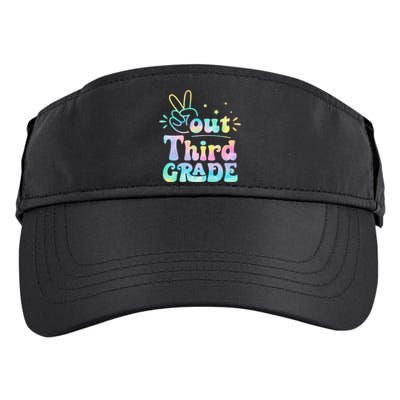 Peace Out 3rd Grade Tie Dye Last Day Of School Teacher Adult Drive Performance Visor