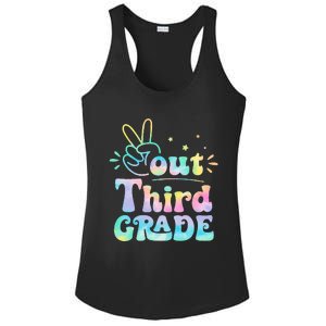 Peace Out 3rd Grade Tie Dye Last Day Of School Teacher Ladies PosiCharge Competitor Racerback Tank