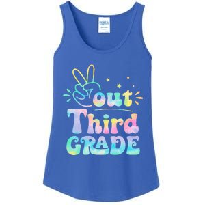 Peace Out 3rd Grade Tie Dye Last Day Of School Teacher Ladies Essential Tank