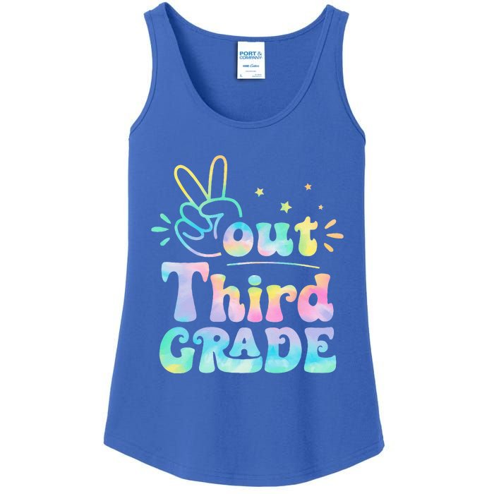 Peace Out 3rd Grade Tie Dye Last Day Of School Teacher Ladies Essential Tank