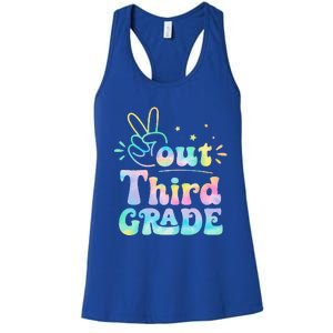 Peace Out 3rd Grade Tie Dye Last Day Of School Teacher Women's Racerback Tank