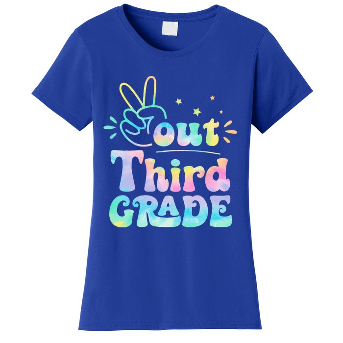 Peace Out 3rd Grade Tie Dye Last Day Of School Teacher Women's T-Shirt