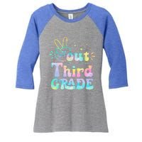 Peace Out 3rd Grade Tie Dye Last Day Of School Teacher Women's Tri-Blend 3/4-Sleeve Raglan Shirt