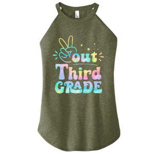 Peace Out 3rd Grade Tie Dye Last Day Of School Teacher Women's Perfect Tri Rocker Tank