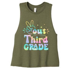 Peace Out 3rd Grade Tie Dye Last Day Of School Teacher Women's Racerback Cropped Tank