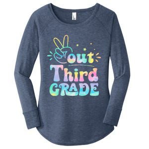 Peace Out 3rd Grade Tie Dye Last Day Of School Teacher Women's Perfect Tri Tunic Long Sleeve Shirt