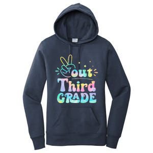 Peace Out 3rd Grade Tie Dye Last Day Of School Teacher Women's Pullover Hoodie