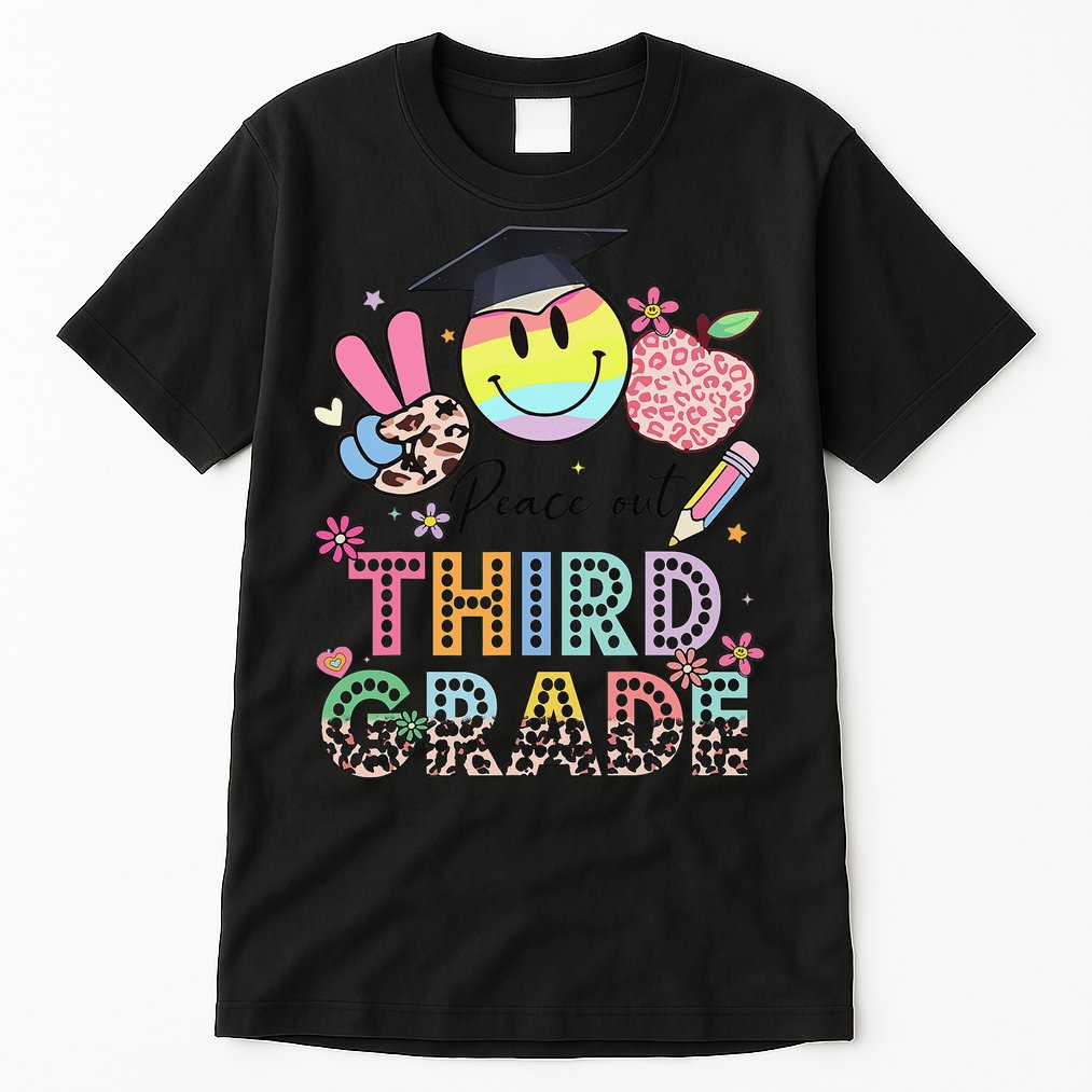 Peace Out 3rd Third Grade Graduation Last Day Of School Tall T-Shirt