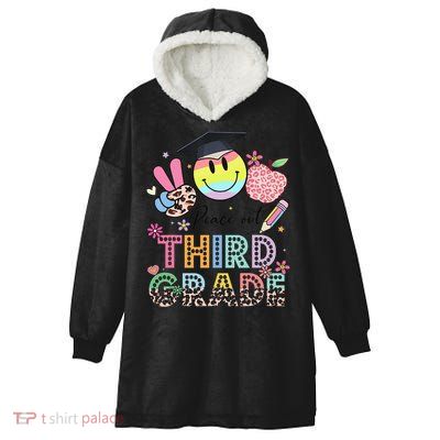 Peace Out 3rd Third Grade Graduation Last Day Of School Hooded Wearable Blanket
