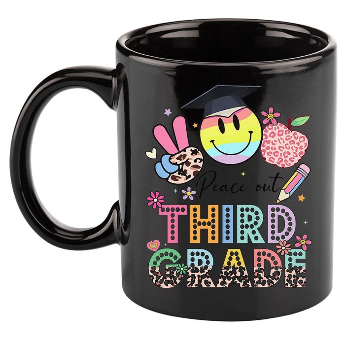 Peace Out 3rd Third Grade Graduation Last Day Of School 11oz C Handle Ceramic Mug