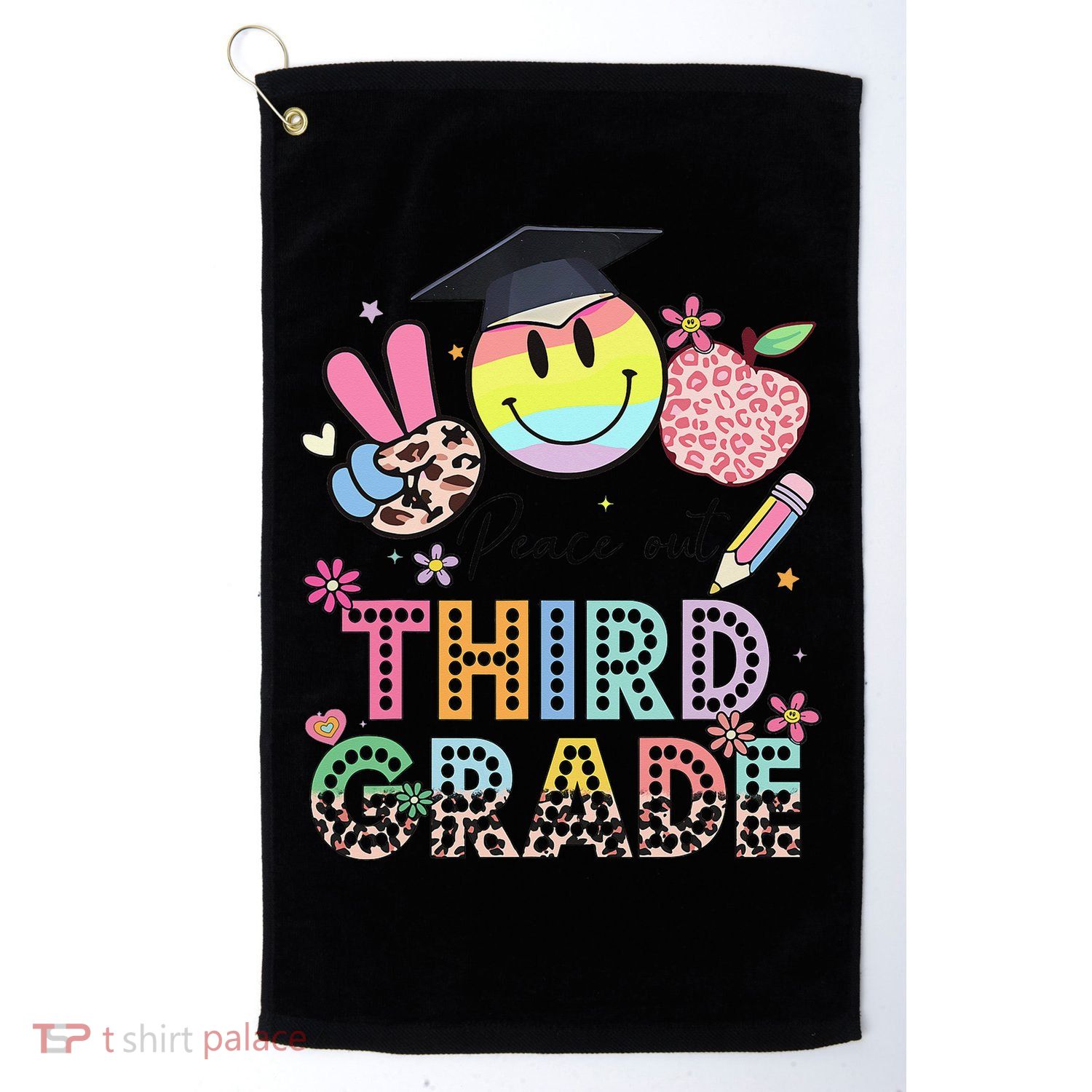 Peace Out 3rd Third Grade Graduation Last Day Of School Golf Towel