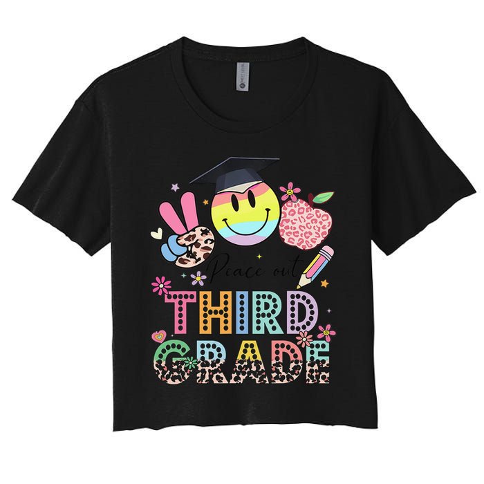 Peace Out 3rd Third Grade Graduation Last Day Of School Women's Crop Top Tee