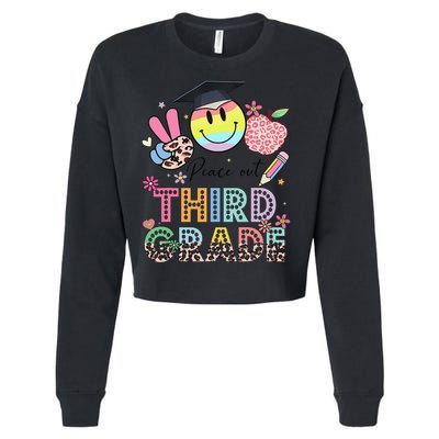 Peace Out 3rd Third Grade Graduation Last Day Of School Cropped Pullover Crew