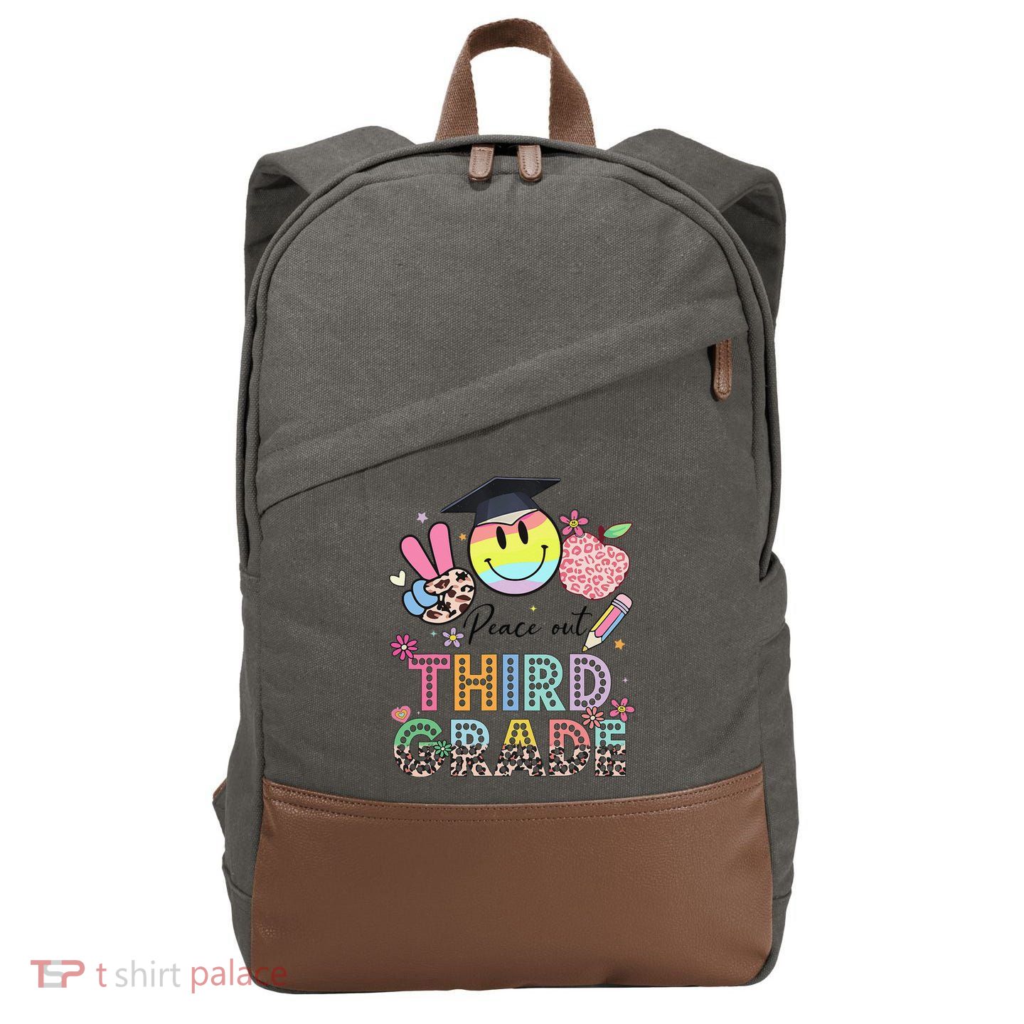 Peace Out 3rd Third Grade Graduation Last Day Of School Cotton Canvas Backpack